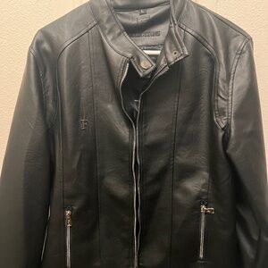 Black Oversized Leather Jacket